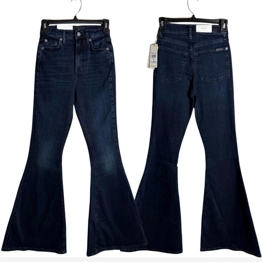 7 For All Mankind Dark Blue Flare Jeans